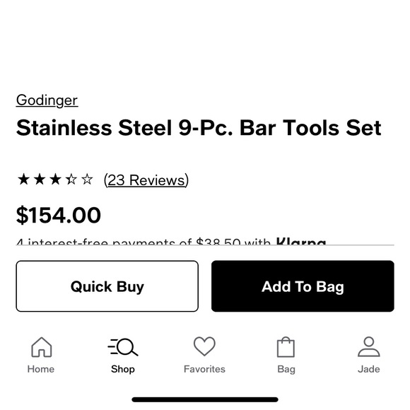Stainless steel bar serving set. Never used other than as decor. - Picture 3 of 3